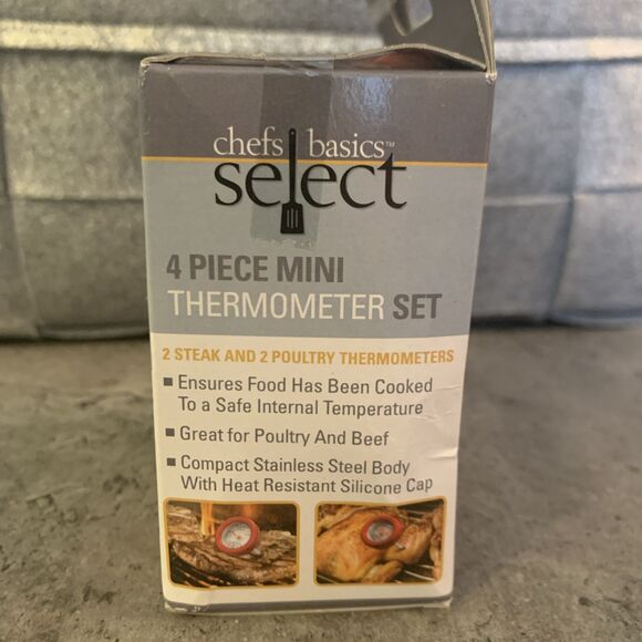 NEW Chefs Basic Select Individual Mini Thermometers 2 Steak 2 Chicken 4 Cooking - Picture 3 of 7